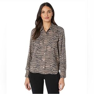 NWT JOIE Eastona Tiger Print Blouse, size L